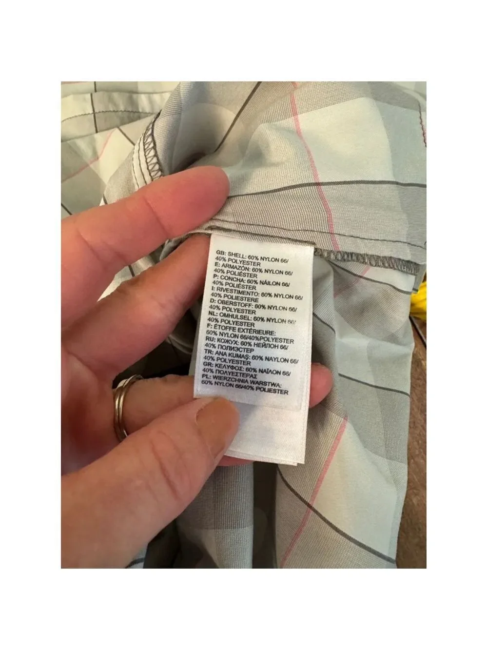 The North Face Grey and Pink Plaid Long Sleeve Button Up Shirt - Size L